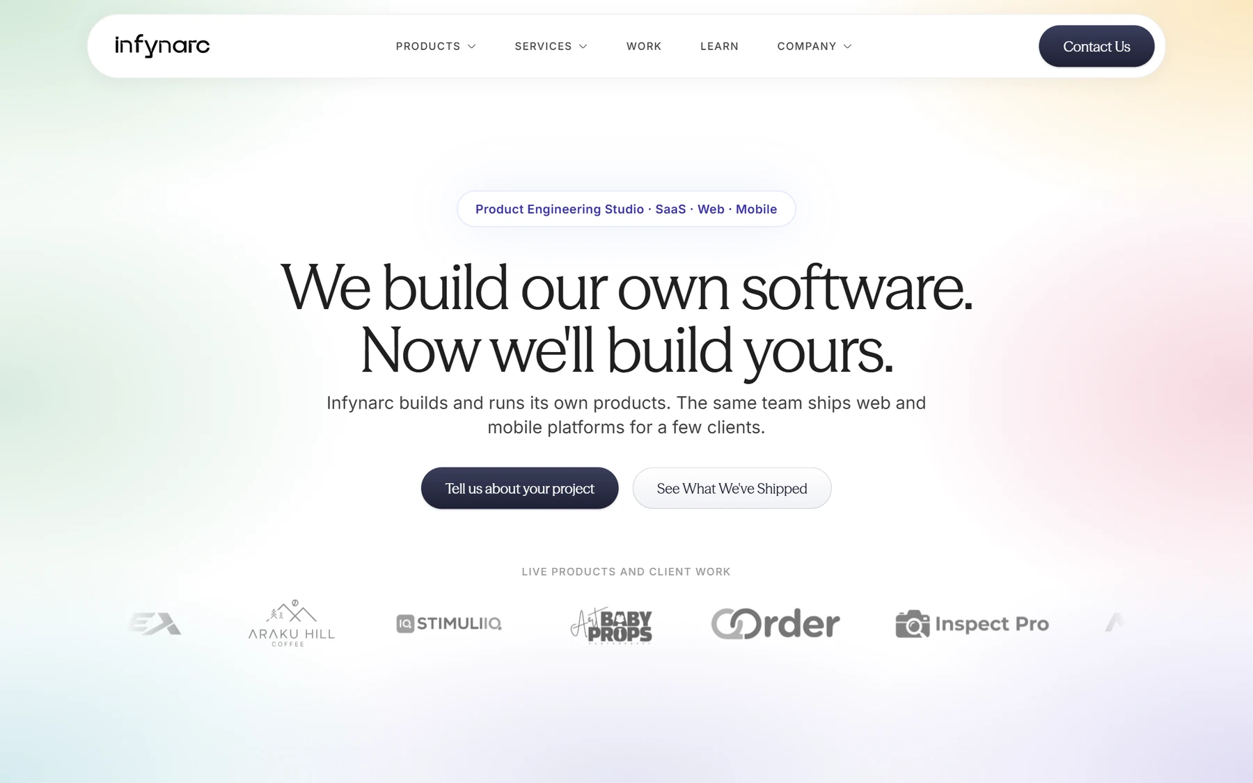 The infynarc.com home page